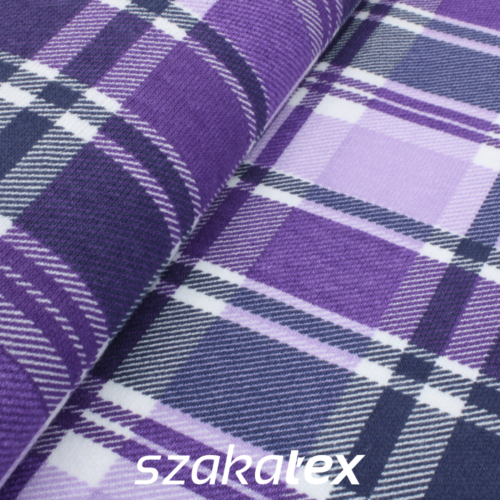Mintás interlock - scotland plaid purple